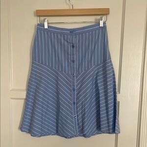 Brooks Brothers Blue and White Striped Midi Skirt Size 4